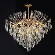 Кристален полилей Fiamma, 6x E14, диаметър 45 cm, злато