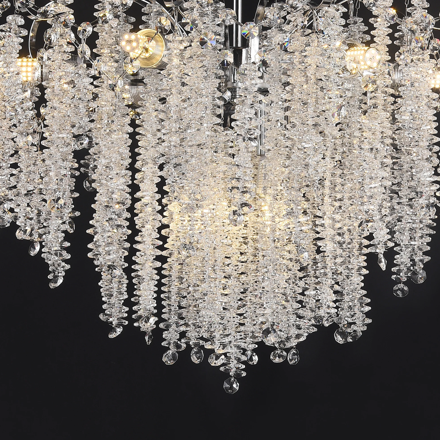 Кристален полилей Fiamma, 6x E14, диаметър 45 cm, злато