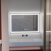 Огледално светодиодно правоъгълно 120x80cm Vérité Motionglow Marcello, система за деактивиране, часовник и термометър, недобросъвестно