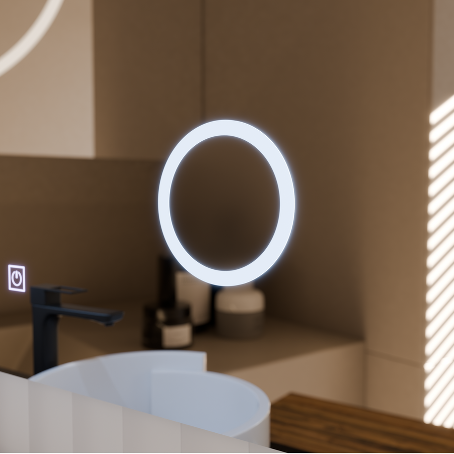 Правоъгълно LED огледало, 80x60 см, Linea Touch, система против запотяване, димиране