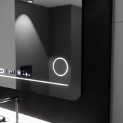 Правоъгълното светодиодно огледало 80x60cm fortaleza motionglow marcello размразяваща система термометър и часовник козметичен вълк