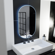 Овално светодиодно огледало, 50x80см, сензор Lucia Marcello, система за размразяване, часовник и термометър, подразбиращ се