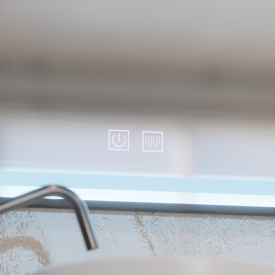 Огледално светодиодно правоъгълно 100x65см - Система за размразяване на ръбове, черна рамка