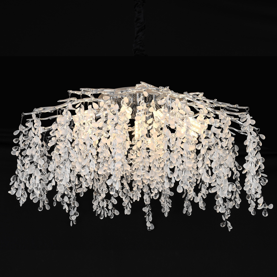 Кристален полилей Fiamma, 6x E14, диаметър 45 cm, злато
