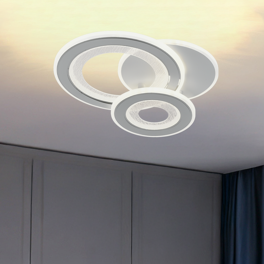 LED LED квадрат 36W, 3 кръга, студена/гореща/неутрална светлина, бяла