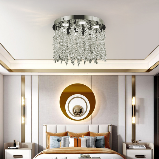 Кристален LED полилей LLC210/400CH кръгъл, 22W, студена/топла/неутрална светлина, кристал, блестящ хром