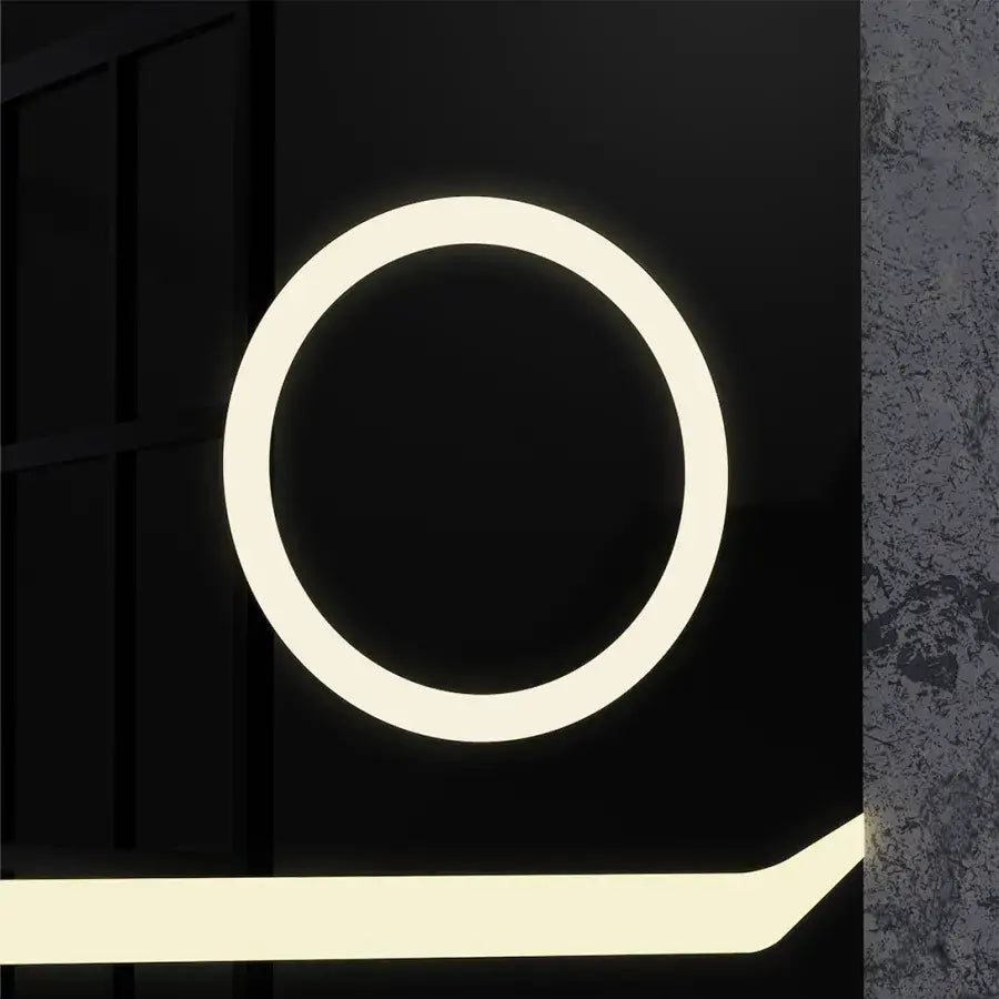 Правоъгълно светодиодно огледало, 80x60см, дефиниция Motionglow Marcello, система за инвалидиране, часовник и термометър, козметично увеличение