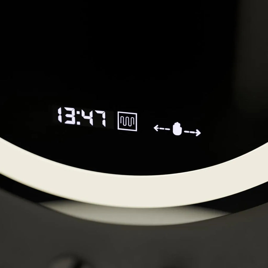 Кръгло LED огледало, 60 см, Celeste Motionglow Marcello, заместник -система, часовник и термометър, размирен