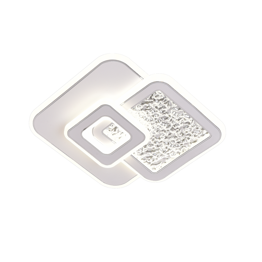 LED полилей KOMPACTO 57W, 3 квадрата, студена/топла/неутрална светлина, бял