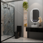 Овално светодиодно огледало, 50x80см, Eminence Motionglow Marcello, заместник -система, часовник и термометър, подразбиращ се