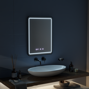LED Touch Touch Gerhard Mirror Defrition System, часовник и температура 60x80 cm Black Brushd Frame