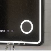 Огледално LED Touch Touch Ulrich Debrulation System, часовник и температура 60x80 cm Black Ramahed Cosmetics Lup