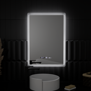 Правоъгълно светодиодно огледало, 50x70см, ZAMPA Sensor Motionglow Marcello, отдели за отделение, часовник и термометър, размирен