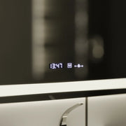 Правоъгълно светодиодно огледало, 100x75см, verite motionglow marcello, система за дефиниране, часовник и термометър, подразбиращ се