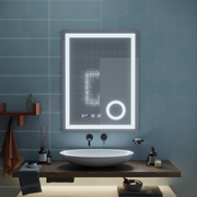 Система за разточване на огледало LED Touch Manfred, часовник и температура 60x80 cm козметично увеличение