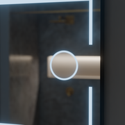 Правоъгълно светодиодно огледало, 120x80см, сензор за motionglow marcello, система за деактивиране, часовник и термометър, козметично увеличение