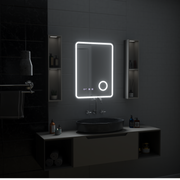 Огледално LED Touch Touch Ulrich Debrulation System, часовник и температура 60x80 cm Black Ramahed Cosmetics Lup