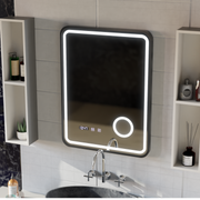 Огледално LED Touch Touch Ulrich Debrulation System, часовник и температура 60x80 cm Black Ramahed Cosmetics Lup