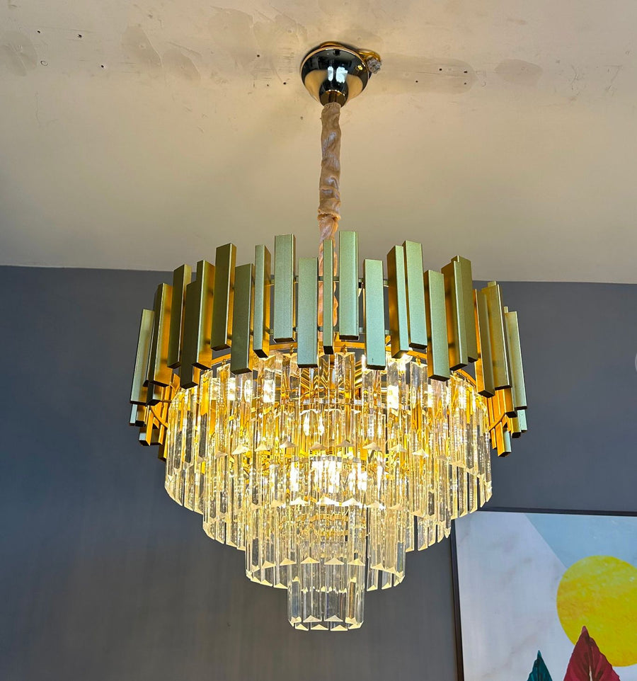 Magno Balmoral Crystal Chandelier, 9x E14, диаметър 60 см, злато, регулируема височина