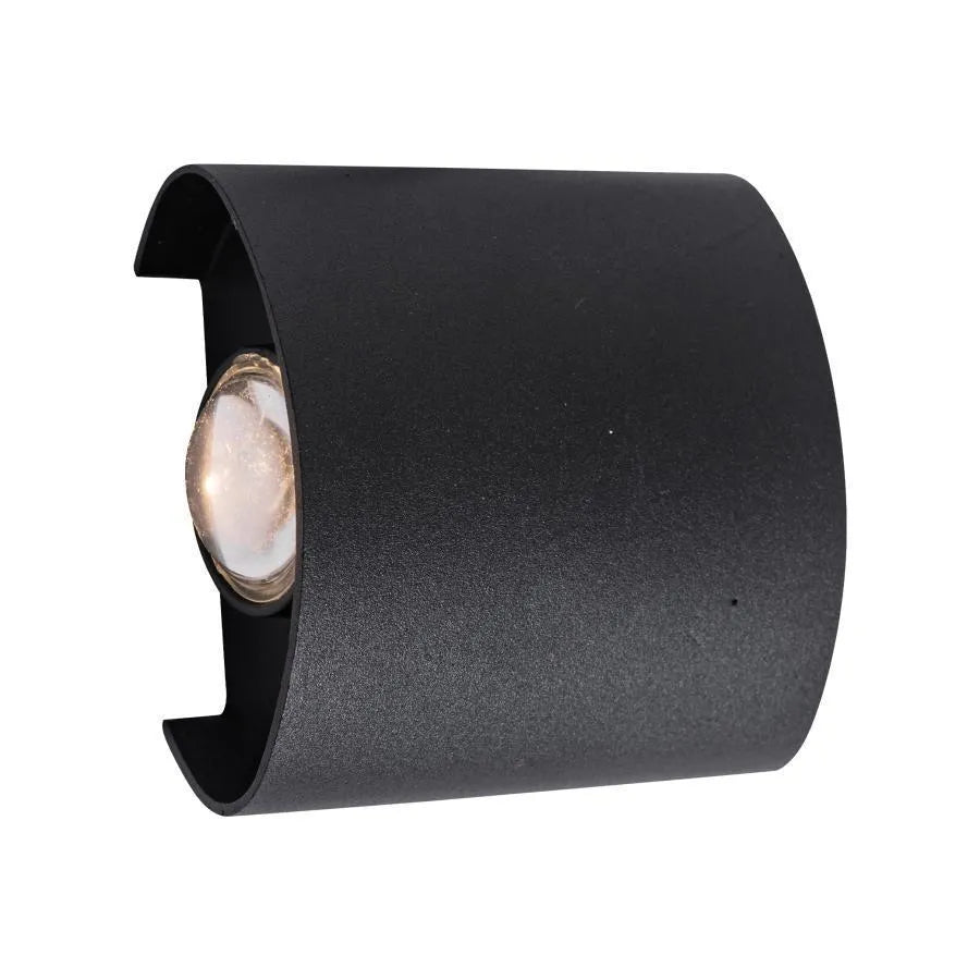 Fantasis Прилагайте външен и интериорен светодиод, 2 източника x 1W, IP65, Metallic, Black, 3000K