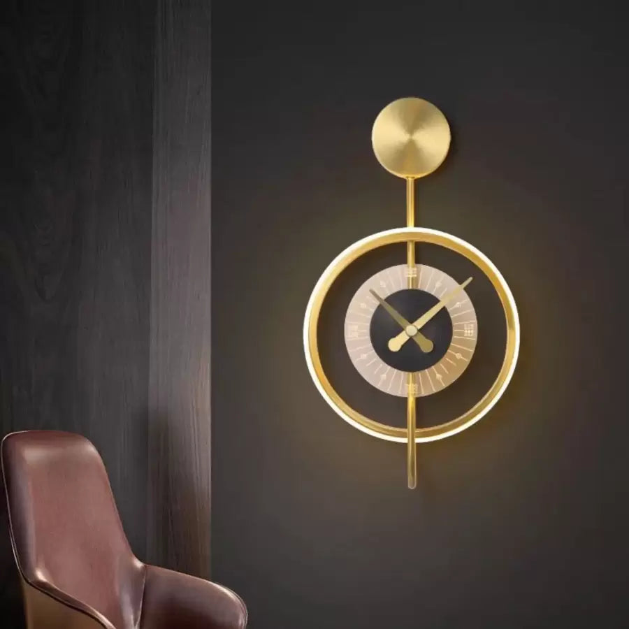 Прилагайте LED Bridger 18W интегриран черен златен часовник