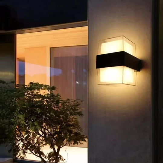 Външна LED стенна лампа Kennedy 12W White Black Външни стенни лампи Заглавие по подразбиране Alessandro Design