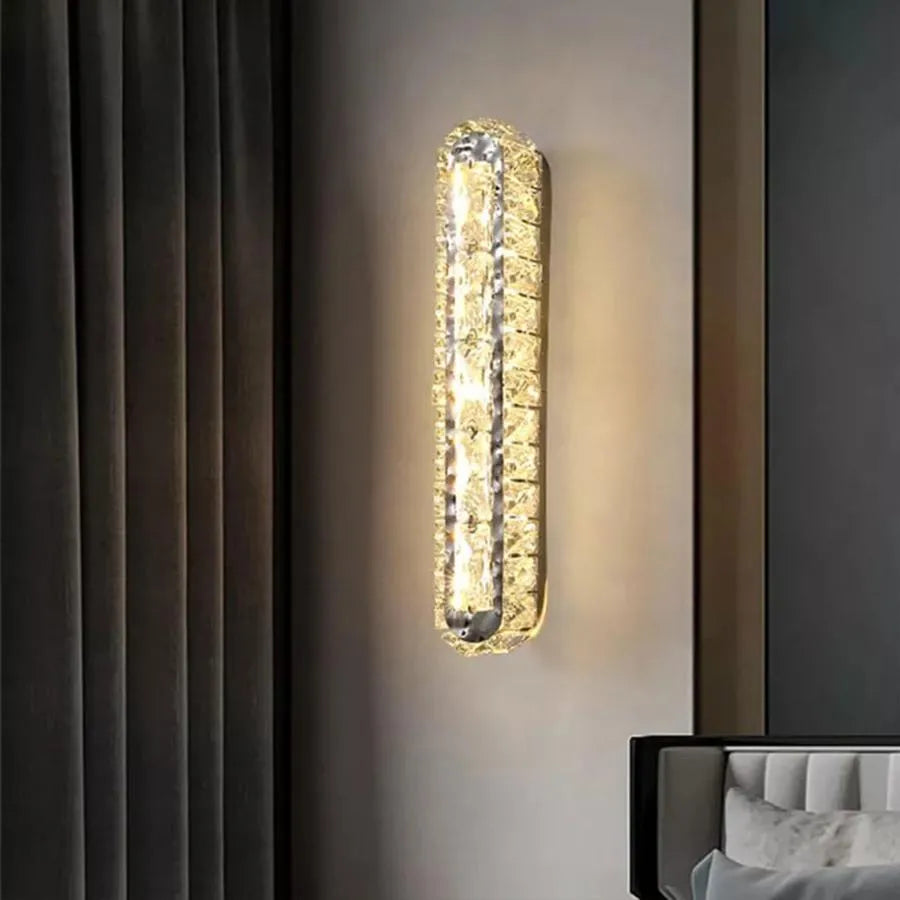 Нанесете LED Priscila, 5W, кристал, лъскав хром, гореща/студена/неутрална светлина