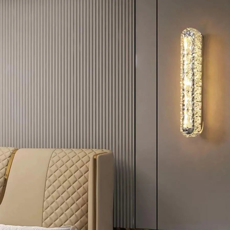 Нанесете LED Priscila, 5W, кристал, лъскав хром, гореща/студена/неутрална светлина