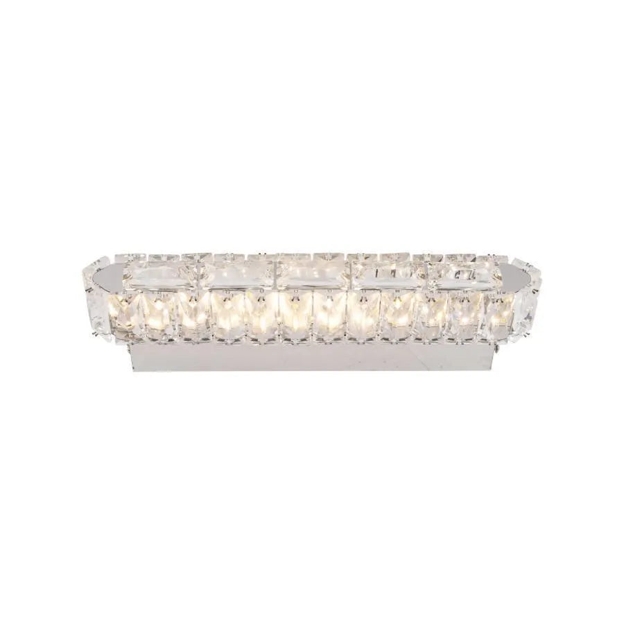 Нанесете LED Priscila, 5W, кристал, лъскав хром, гореща/студена/неутрална светлина