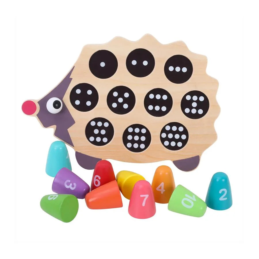 Играйте таралеж с асоциация с цифри