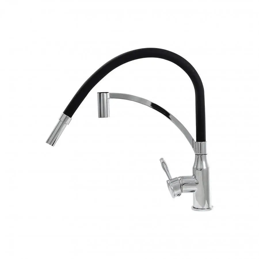 Кухненска батерия, санитарен месинг, хром черно, WZX/2019