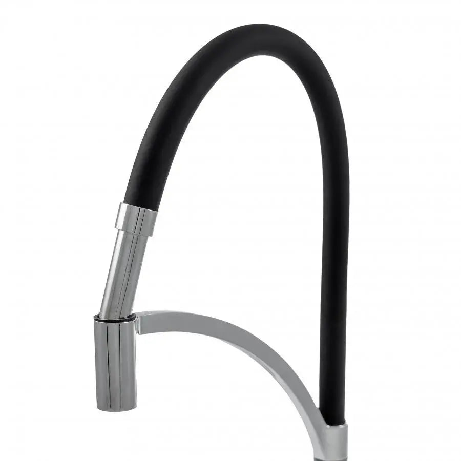 Кухненска батерия, санитарен месинг, хром черно, WZX/2019