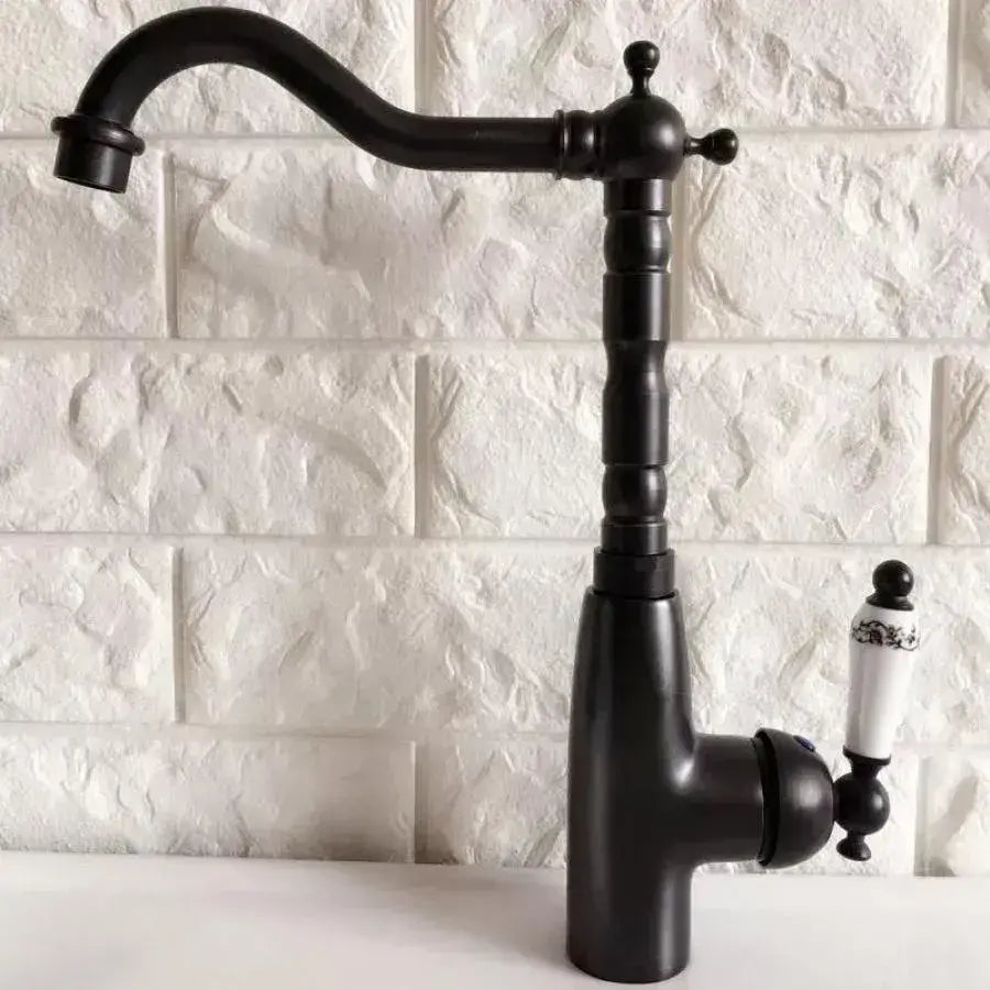 Кухненска батерия, санитарен месинг, черно, OD/2051