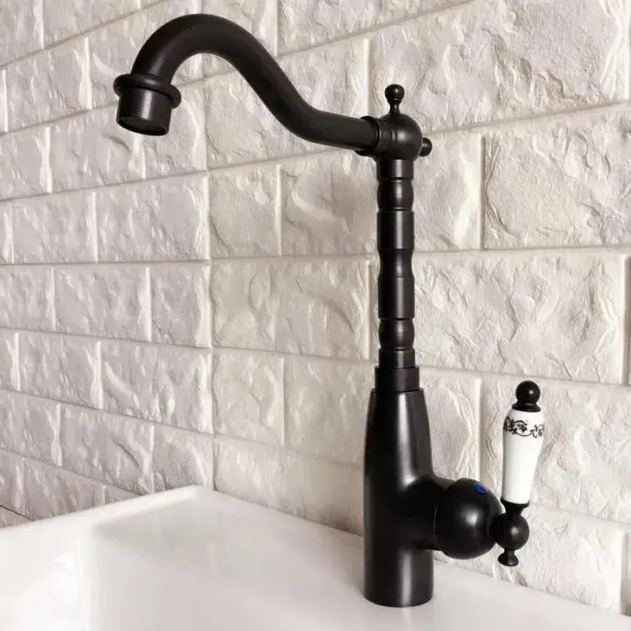 Кухненска батерия, санитарен месинг, черно, OD/2051