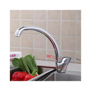 LB00C Chromium Chrome Kitchen Battery, въртяща се тръба за лебед, керамична касета, пълен комплект с фитинги и фиксираща система