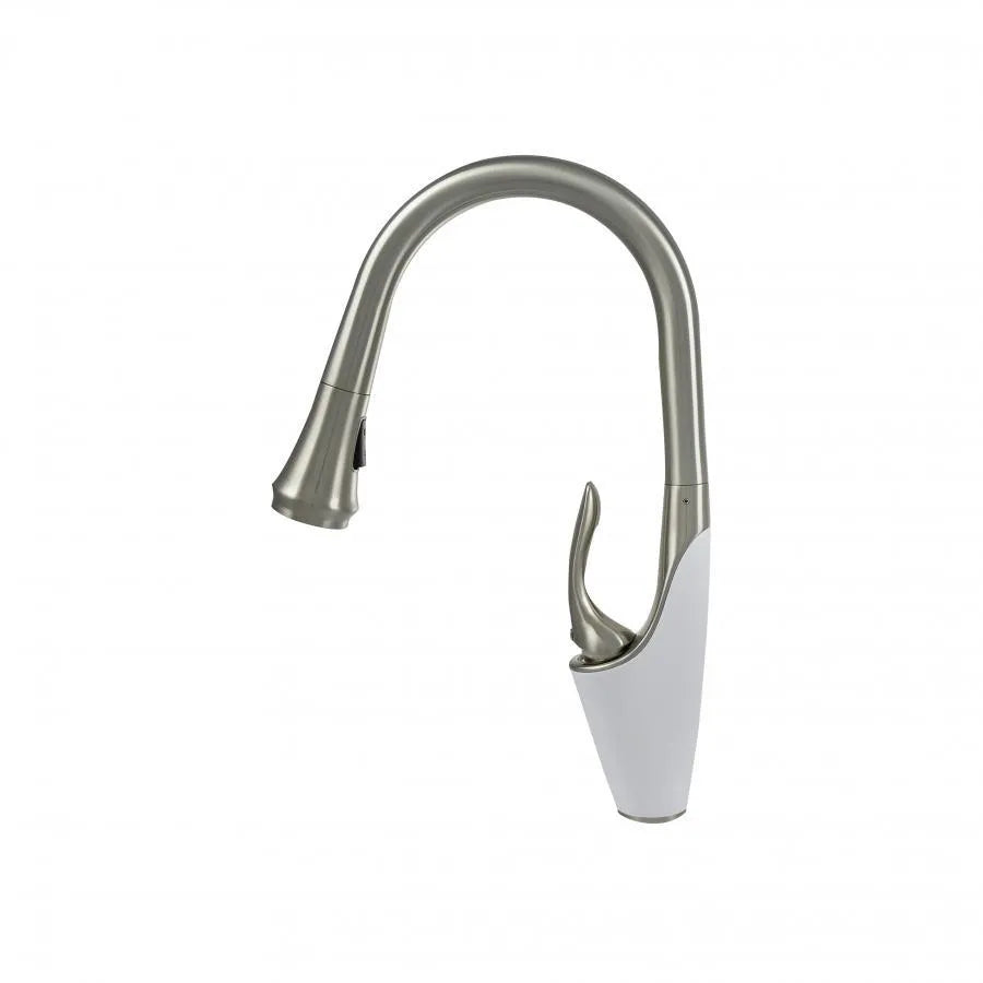 Кухненска батерия с извлечен душ, санитарен месинг, хром, W054