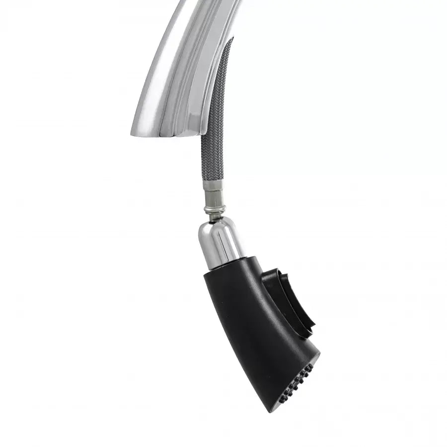 Кухненска батерия с извлечен душ, санитарен месинг, хром, W059