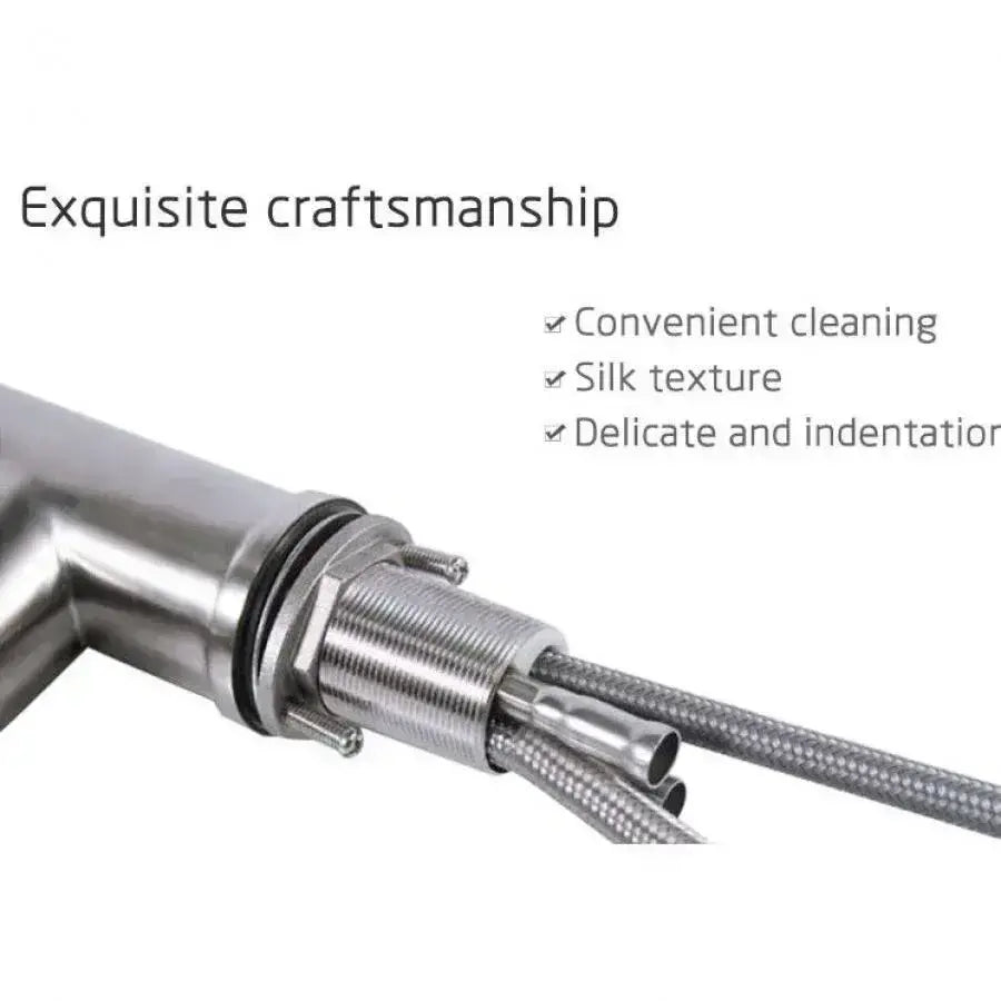 Кухня на батерията с извлечен душ, неръждаема стомана 304, сатен, CF018