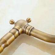 Кухненска батерия с лебедова шия, санитарен месинг, антично злато, OD/2047