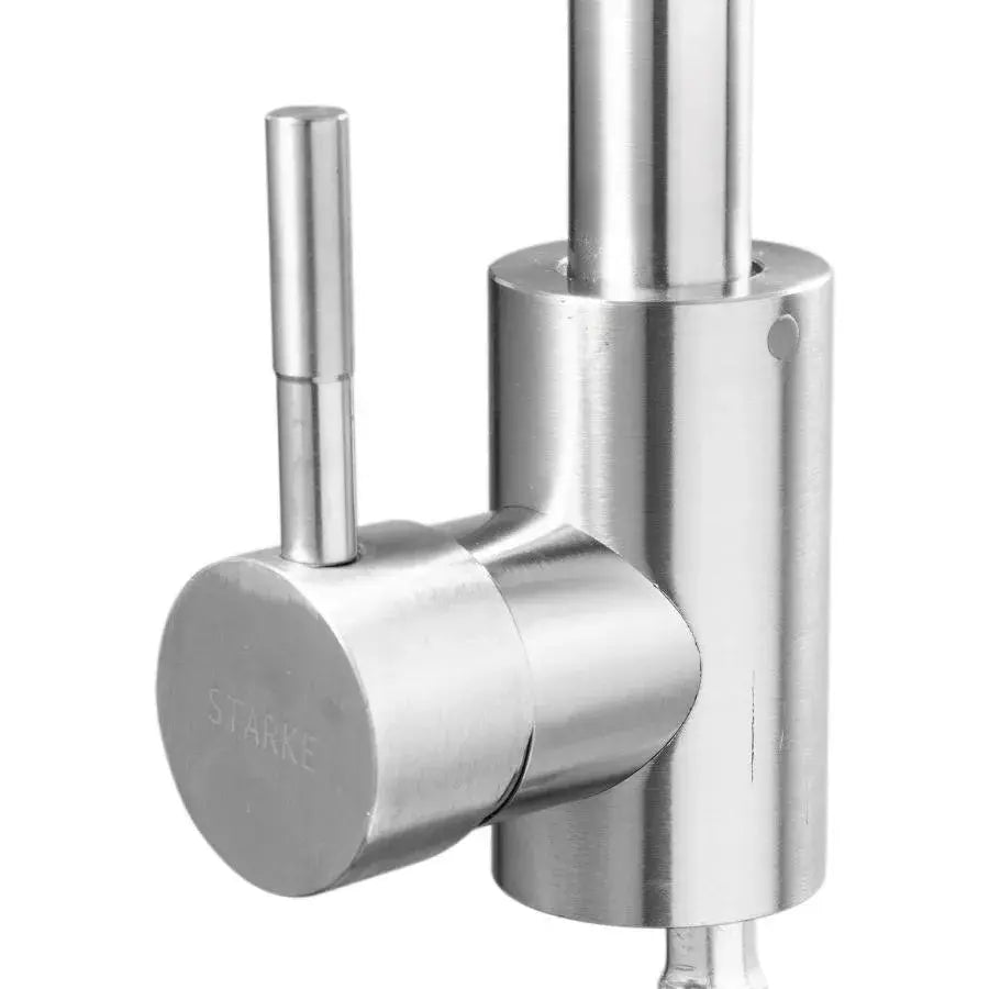 Кухня батерия Моноханд, въртяща се въртяща се патрон от неръждаема стомана сатени фитинги Комплект за фиксиране на фиксирания включен CF002