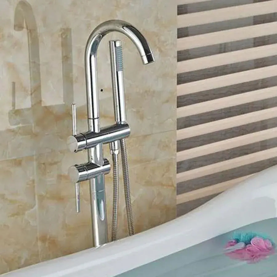 Батерия за пода на кръгла рамка, санитарен месинг, хром, CF2032