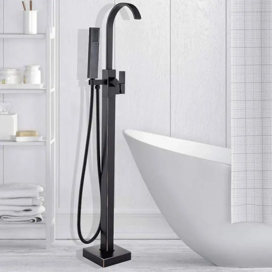 Подова батерия с квадратна рамка, санитарен месинг, черно, CF2036