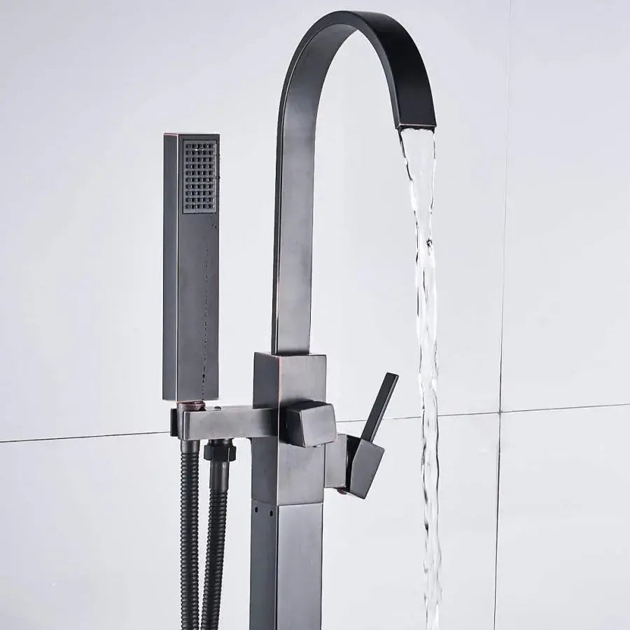 Подова батерия с квадратна рамка, санитарен месинг, черно, CF2036