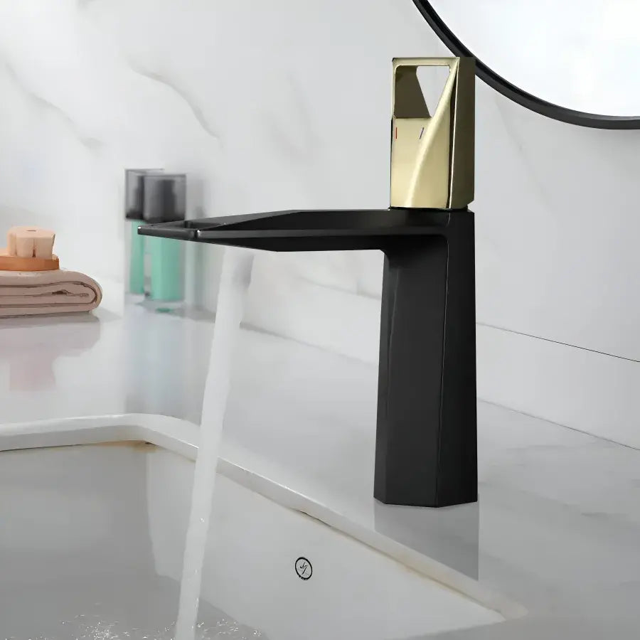 Washbasin батерия, санитарен месинг, черен със злато, 10107h/g