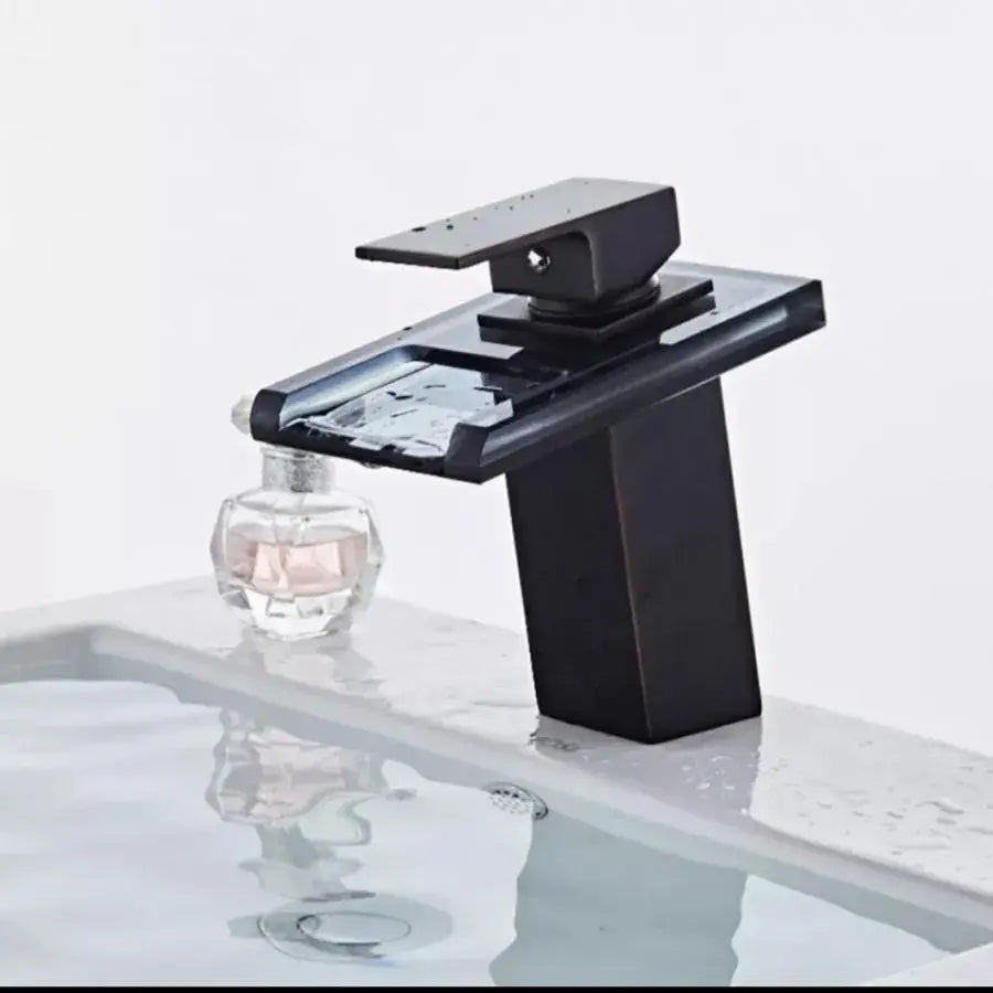 Батерия за измиване, сплав и стъкло, черно, OD3007