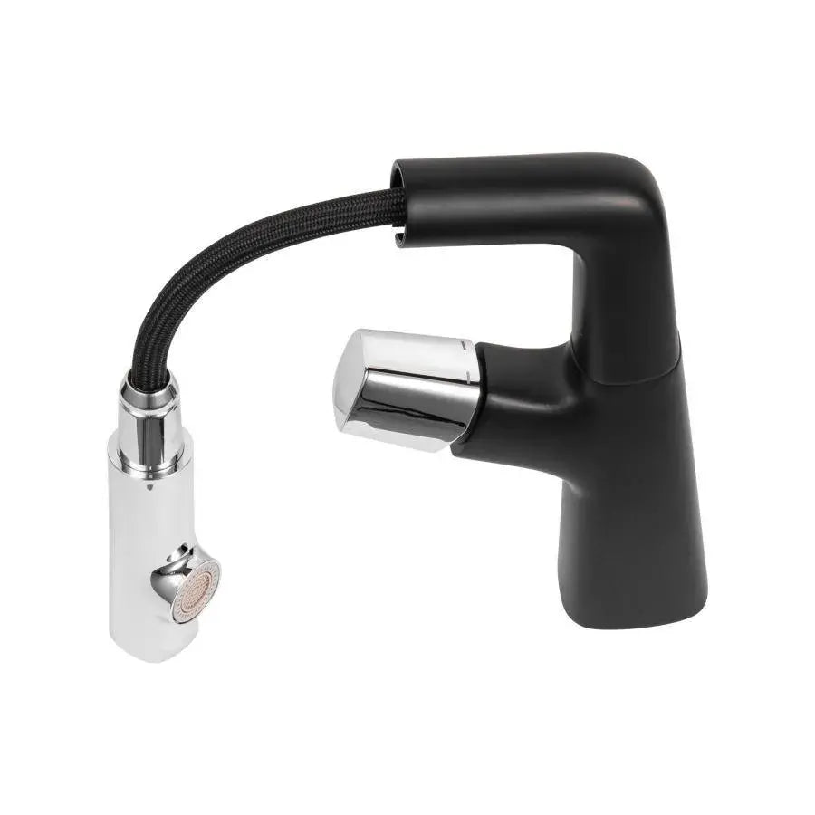 Батерия миеща се с екстрактивен душ, санитарен месинг, хром и черно, MP016H/C