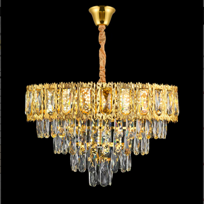 CHANDELIER CRYSTAL BELVEDERE ELEGANCE 8XE14, диаметър 49 см, лъскаво злато, регулируема височина