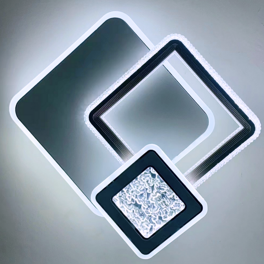 LED LED NYXORA 51W, 3 квадрата, студена/гореща/неутрална светлина, черно