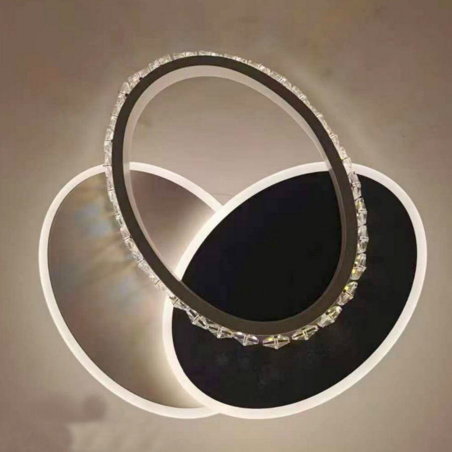 LED полилей с Prismiq 28W кристал, 3 овален, студ/гореща/неутрална светлина, черно