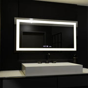 Правоъгълно светодиодно огледало, 160x80cm, motionglow marcello, de -de -clock, часовник и термометър